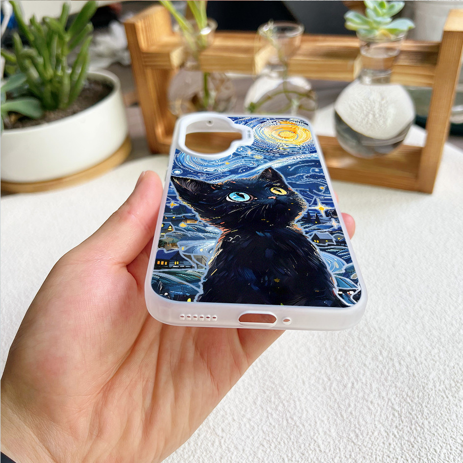 Dành Cho Redmi Turbo 5 Max / Turbo 4 / K90 POCO X8 Pro X7 X6 F8 F7 “Starry Sky Cat ” Vỏ Điện Thoại Cứng Cạnh Mềm / Note 15 / 14 Mi 17 15T 14T K80 K70 Vỏ Redmi Chống Sốc / Vỏ Poco