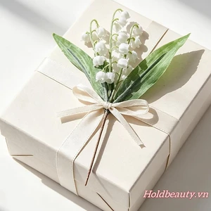 1 Hoa nhân tạo Lily of the Valley Hoa giả thực tế có thân cây cho bàn bình hoa trung tâm