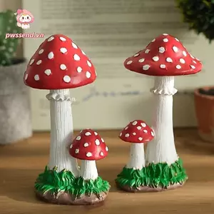 Đồ trang trí nấm nhân tạo PWSEND, Tượng nấm nhựa DIY, Đồ thu nhỏ thực tế Trang trí nấm cho cảnh quan biệt thự Sân trang trí mẫu giáo và bãi cỏ