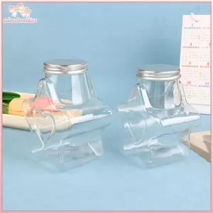 THÊM Hình Ngôi Sao Búp Bê Trang Trí Hộp Bảo Quản Chai Nhựa Có Nắp Hộp Bảo Quản Thực Phẩm Miệng Rộng Bình Đựng Cookie Có Thể Tái Sử Dụng BSS