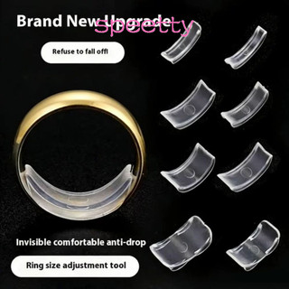 SPEETTY 8 Cái / bộ Bộ Điều Chỉnh Kích Thước Vòng, Giá Đỡ Nhẫn Vô Hình Silicon Chống Mất, Nhẫn Rời Đa Năng Trong Suốt Giảm Thắt Lưng Cho Nhẫn Dụng Cụ Trang Sức
