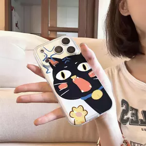 Spitting Black Puss cho trường hợp iPhone 17promax 1514plus Fine Hole Too Hollow 131121