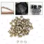 PYCOU 100 chiếc đinh tán kim loại trang trí, đinh tán pha lê khảm pha lê kích thước 10mm, thiết kế 4 móng vuốt trang trí bằng da DIY Trang trí thủ công bằng da