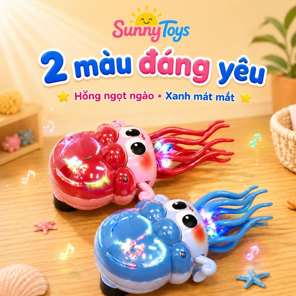 Đồ Chơi Bạch Tuộc SunnyToys Có Đèn Nhạc - Nhảy Múa Vui Nhộn, Tự Đổi Hướng Khi Chạy
