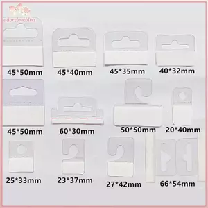 THÊM 100 Chiếc PVC Khe Cắm Lỗ Dính Treo Thẻ Móc Hàng Hóa Hộp Túi Móc Treo Màn Hình BSS