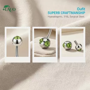 Nhẫn rốn bằng thép không gỉ Springevenstar với đá quý đôi Nhiều màu Hoàn hảo cho trang phục đi biển mùa hè Springevenstar