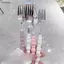 Luckyew Ngọc Trai Tay Cầm Nĩa Cho Món Tráng Miệng Hộ Gia Đình Bít Tết Inox Nĩa Salad Nĩa Món Tráng Miệng Pasta Nĩa Phụ Kiện Nhà Bếp Tiện Ích TQ