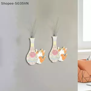 {AKIN} Máy Đánh Mèo Acrylic Bình Mini Nam Châm Tủ Lạnh Trang Trí Nhà Hoa Trang Trí Bình Từ Trang Trí Phụ Kiện Nhà Bếp {a}