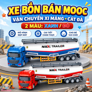 Bộ xe công trình quán tính – Mô phỏng xe ben, xe trộn, xe bồn – Chi tiết chân thực – Đồ chơi giáo dục sớm cho bé trai