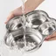 Đĩa phục vụ trẻ em DONOVANQQ, Đĩa ăn chia hình chân bằng thép không gỉ 304 chống gỉ, 4 lưới dễ thương Phim hoạt hình chống rơi Khay ăn cho trẻ mới biết đi