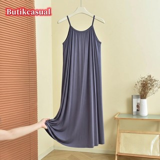 Váy Sling Nữ Plus Size Mùa Hè Không Tay Bộ Đồ Ngủ Váy Trơn Thường Ngày Váy Ngủ