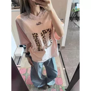 Kẹp tóc Dopamine Polka Dot Áo thun ngắn tay thiết kế dáng rộng Niche Top
