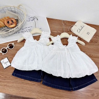10-28kg Set áo bèo 2s bản to quần bò Xkids