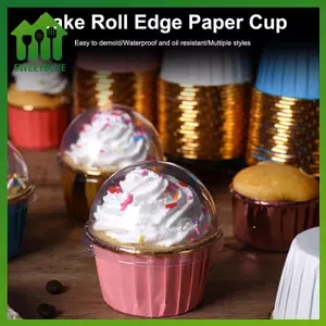 SWEET 50 Chiếc Nhôm Phim Chất Liệu Muffin Cupcake Cốc Giấy Chống Dầu Cupcake Lót Nướng Khay Hộp Đựng Caissettes Cupcake Bọc Giấy Tiệc Cưới n