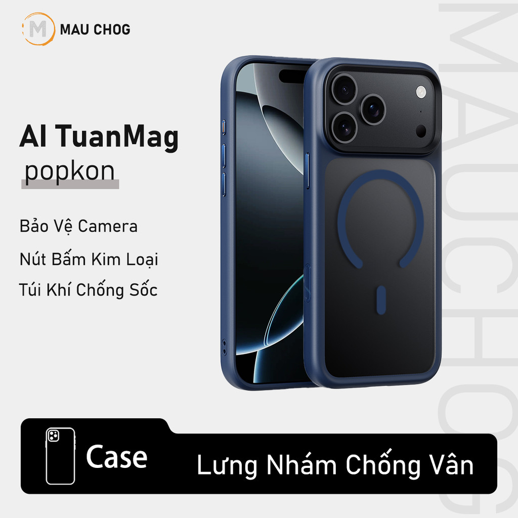 [Có Nút Camera] Ốp Nhám Chống Vân Tay Nút Bấm Kim Loại Cho Điện Thoại iPhone 17 Pro Max 16 Pro Max