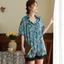 Nữ Ice Silk Tay Ngắn Váy Ngủ Bộ Đồ Ngủ Nữ Phong Cách BF Homewear Trắng Đồ Ngủ