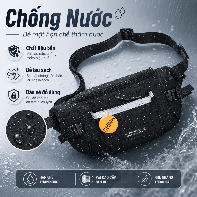 Túi Gấu Đeo Chéo,Thời Trang Nam Nữ,Dung Tích Lớn,Chống Nước,Tặng Kèm Móc Treo Gấu Trúc Và Huy Hiệu
