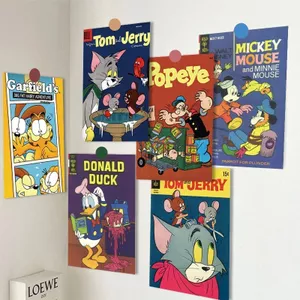Mỹ Retro Hoạt Hình Hoạt Hình Poster Mèo Chuột Mickey Dán Tường Phòng Phòng Ngủ Giá Trị Cao Nền Trang Trí Tường 6.10