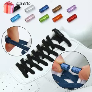 GAVESTO Khóa Kim Loại Ren, Nam Nữ Khóa Không Dây Buộc Dây Giày, Thời Trang Hình Bán Nguyệt Co Giãn Giày Lười Dây Phụ Kiện Giày
