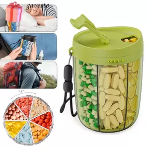 Hộp đựng thuốc GAVESTO​​, 6 lưới​​ ​​Di động​​ ​​Hộp thuốc​​, ​​Giá đỡ dầu cá​​ Dụng cụ sắp xếp vitamin​​ ​​Dung tích lớn​​ ​​Hộp đựng thuốc​​ ​Sử dụng du lịch​
