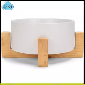 Bát đựng thú cưng bằng gỗ Deluxe Bát nhỏ màu trắng cho thú cưng Bát nước cho mèo & Bát đựng thức ăn
