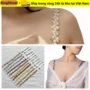 Dây đeo áo ngực hoa SNUGHOUSE, Dây đeo vai hoa có thể tháo rời ren, Dây đeo vai Polyester đàn hồi trang trí