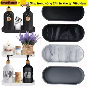 Khay đựng đồ trang điểm phòng tắm SNUGHOUSE, Khay đựng đồ nhà bếp bằng đá cẩm thạch bằng silicon, Khay trang trí Khay đựng bồn cầu chống trượt hình bầu dục