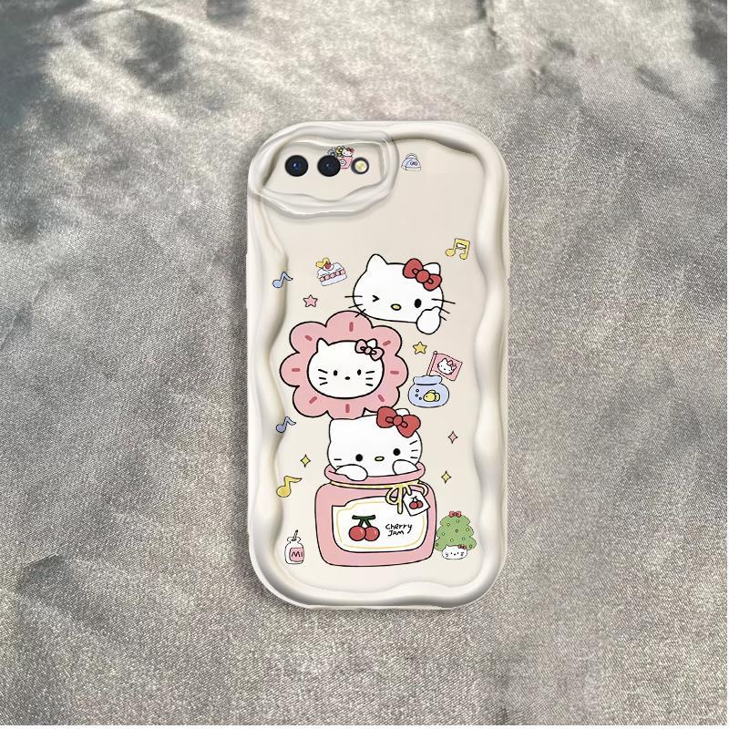 Thích Hợp Cho OPPO A3S A12E A1K AX5 Realme C2 Bảo Vệ 3D Mềm TPU Kitty Cat Vỏ Điện Thoại Chống Sốc