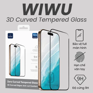 【Chính Hãng】Kính Cường Lực WIWU Crystal 3D Glass Full Curved Không Lẹm iPhone 16 Pro Max / 15 / 14 / 13 / 12 / 11