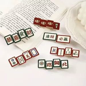 Làm giàu Làm giàu Kẹp tóc làm tóc phong cách năm mới!Chúc mừng làm giàu Phong cách mới Mũ đội đầu mỏ vịt Kẹp bên kẹp nữ SG8R