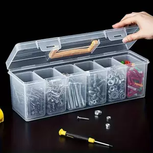 Bộ lưu trữ dụng cụ di động trong suốt Cheenm Bộ lưu trữ 7 bộ có thể điều chỉnh cho các bộ phận nhỏ Bộ dụng cụ sửa chữa ô tô Xưởng nhà để xe VN