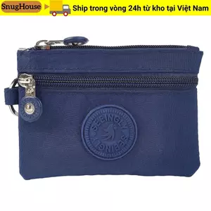SNUGHOUSE Thẻ tín dụng Holoder, có vòng chìa khóa Ví đựng tiền xu chống nước, Ví vải chống mài mòn bền bỉ Túi đựng tiền nam nữ