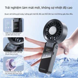 Ice Pack Quạt Tốc Độ Cao Cầm Tay Có Thể Gập Lại 100 Tốc Độ Gió Mạnh Quạt Tốc Độ Cao Di Động Ngoài Trời Treo Cổ Quạt Nhỏ