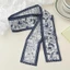 Khăn lụa PYCOU, Khăn Skinny 90 × 7cm cổ điển, Khăn choàng hẹp họa tiết hoa thanh lịch hai mặt đa năng dành cho nữ