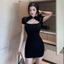 Đầm Slim Mùa Hè VN, Size Lớn, Phong Cách Nữ, Thiết Kế Rỗng Gợi Cảm, Đầm Sườn Xám Ngắn, Thời Trang