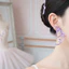 Bông tai thả nơ WEETW, Bông tai hình học thời trang nơ ruy băng, Phong cách khí chất Kim bạc nhẹ nhàng Phong cách kỳ nghỉ Bông tai trang sức bãi biển