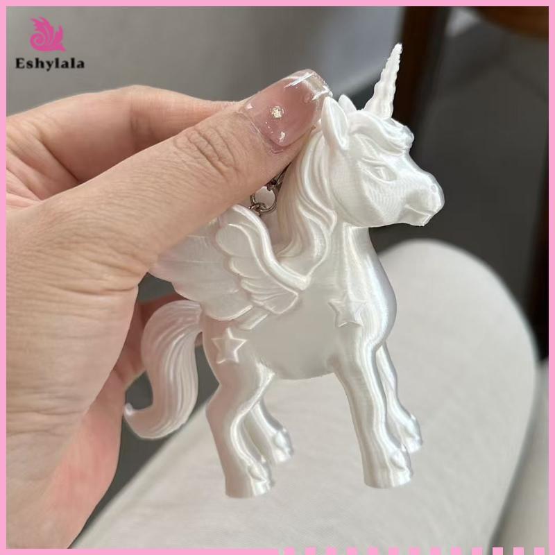 Eshylala Móc khóa 3D màu hồng thời trang Pegasus Túi dễ thương Quà tặng quyến rũ cho bé gái [MỚI]