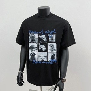 Áo thun nam ESEA tay ngắn thương hiệu thời trang Mỹ "Love Dog" cặp đôi unisex