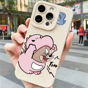 Ốp lưng iPhone hình Tom & Jerry silicone lỏng mềm - iP 7/8/X/XS/11/12/13/14/15/16/17/Plus/Pro/Max/Air