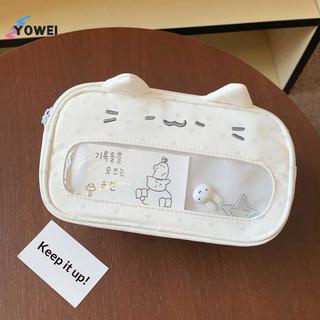Túi văn phòng phẩm mèo con cửa sổ trong suốt YOWEI dành cho trẻ em và người lớn khi di chuyển VN