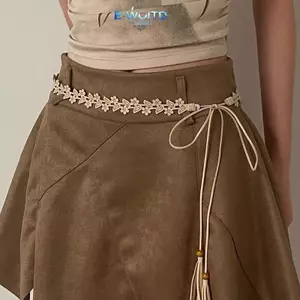 E-WOITD Bohemian Retro Phong Cách Dân Gian Dây Thắt Lưng Nữ Phiên Bản Hàn Quốc Của Đầm Mới Có Thắt Lưng Cao Cấp Với Dây Thắt Lưng Trắng E-WOITD