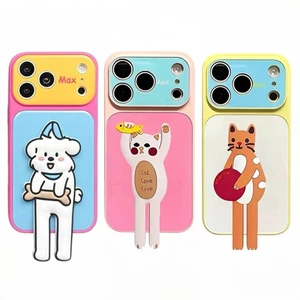 Chặn Màu Ngang Dọc Silicon Giá Đỡ Acrylic Điện Thoại Cho iPhone 17 Pro Max 16 15 14 Vỏ Bảo Vệ Chống Sốc
