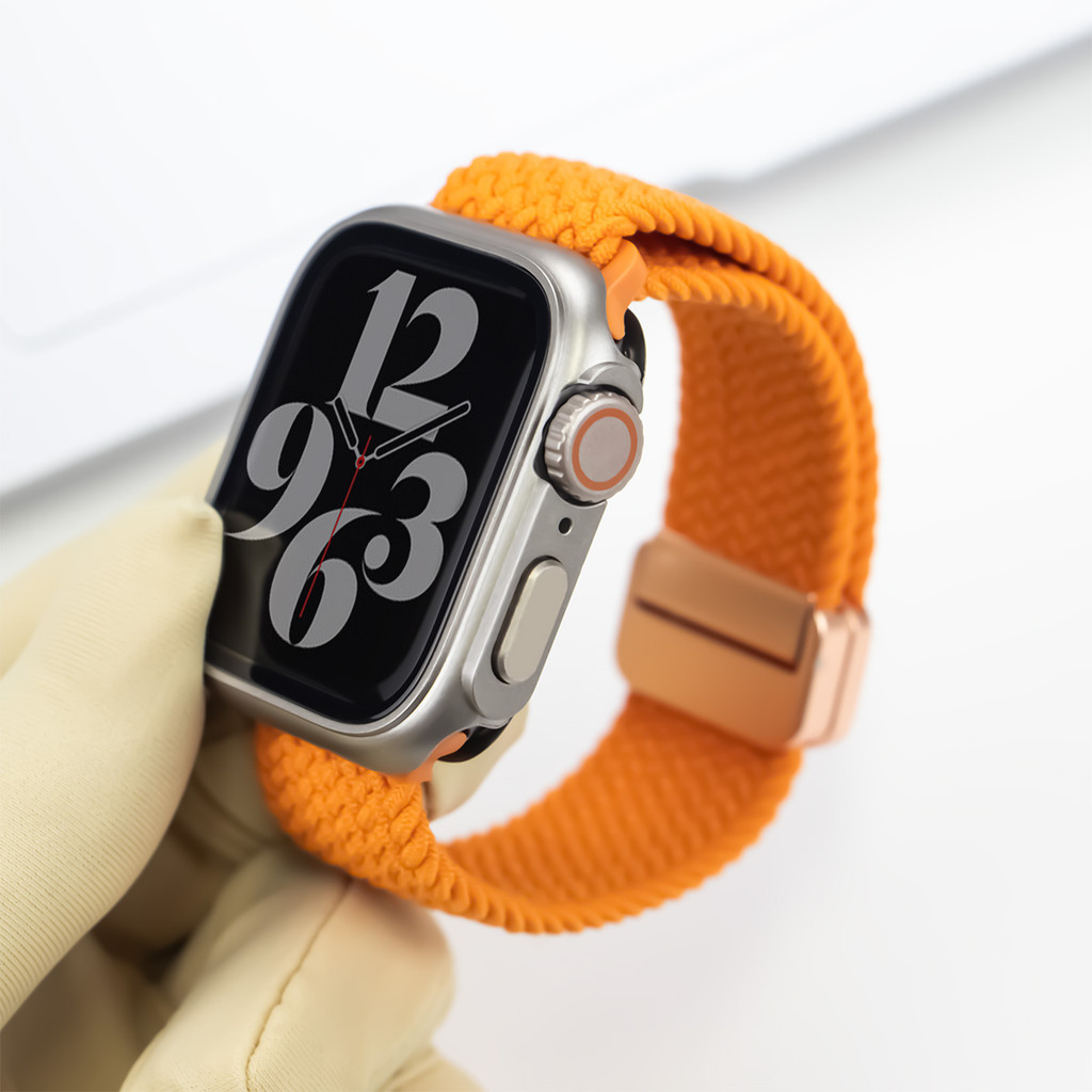 Thay đổi sang Ultra ốp lưng + dây đeo nylon tương thích cho Apple Watch Series11 10 9 8 7 6 SE 46mm 42mm 45mm 44mm 41mm 40mm