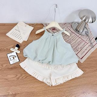 S289-[tomnaukids] Set áo 2 dây phối quần short bèo cực kỳ mát cho bé gái size từ 8-30Kg