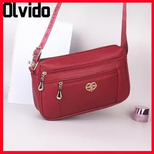 Túi đeo chéo OLVIDO, Túi đeo vai dung tích lớn bằng da PU, Dây kéo di động Màu trơn Túi xách nữ thông thường