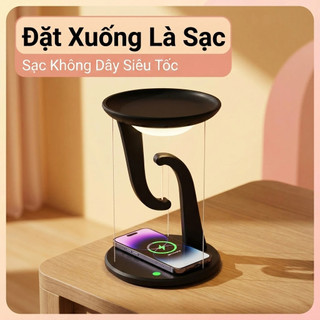 [Bảo hành 1 năm] Đèn bàn VINZEO Witch (Phiên bản tròn) -Thiết kế treo độc đáo-10W Sạc không dây-Đèn ngủ trang trí sang trọng-Điều khiển cảm ứng thông minh
