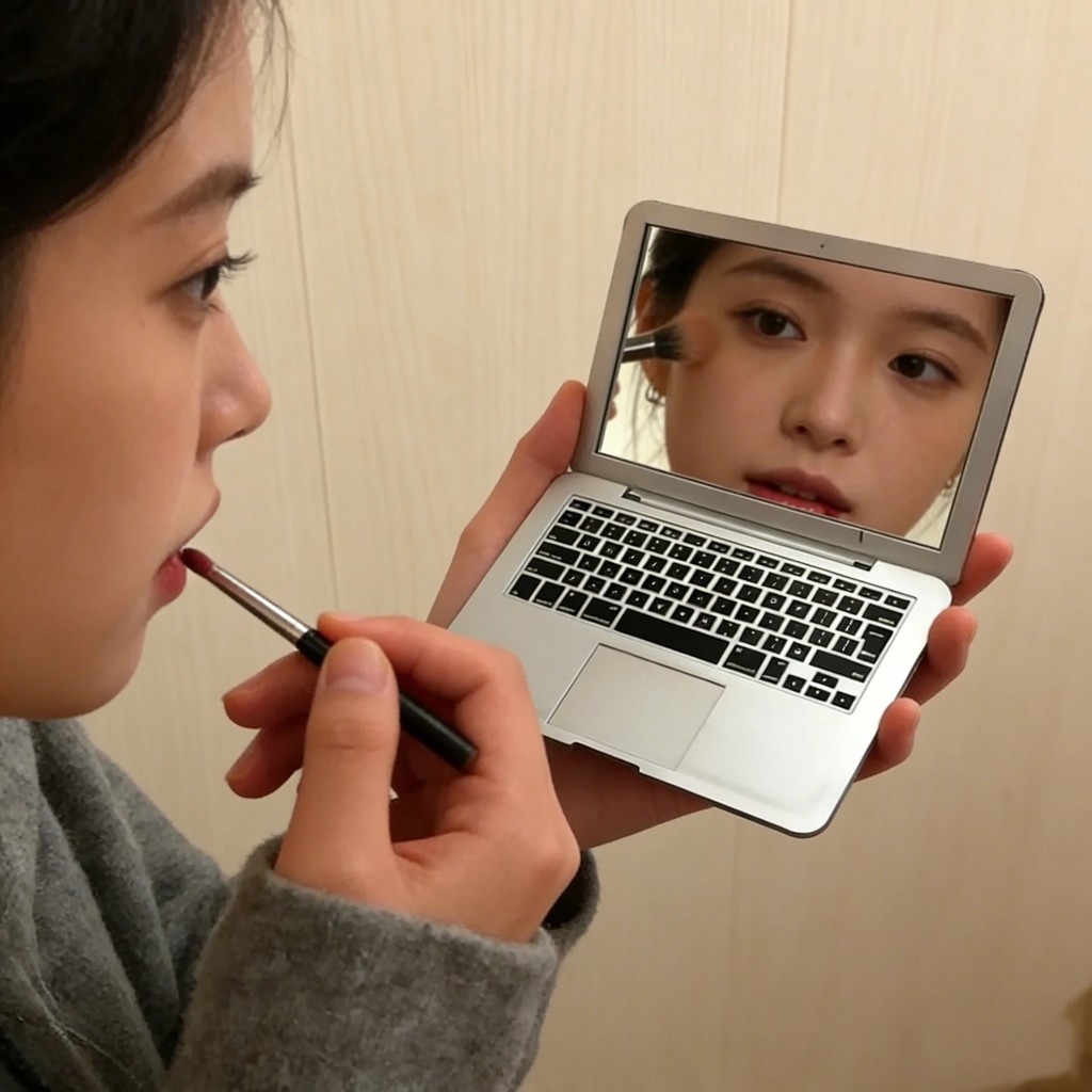 Mới Mini Gấp Gương Di Động Sáng Tạo Trang Điểm Gương Laptop Máy Tính Để Bàn Nhỏ Gọn Du Lịch Gương