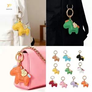 PPY Thời Trang Móc Khóa Da Hoạt Hình Phong Cách Ngựa Mặt Dây Chuyền Móc Khóa Cho May Mắn Phụ Kiện Thời Trang