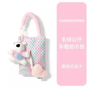 Túi đựng khăn giấy ô tô Túi treo hình chó dễ thương Hộp đựng khăn giấy ô tô Ghế ngồi ô tô Túi đựng khăn giấy treo 26.3.22