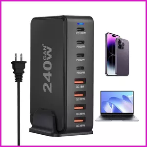 Bộ sạc Pd 8 cổng Nhiều cổng Pd Trạm sạc USB C Khối sạc Laptop Power Adapter để sạc Laptop lyuvn